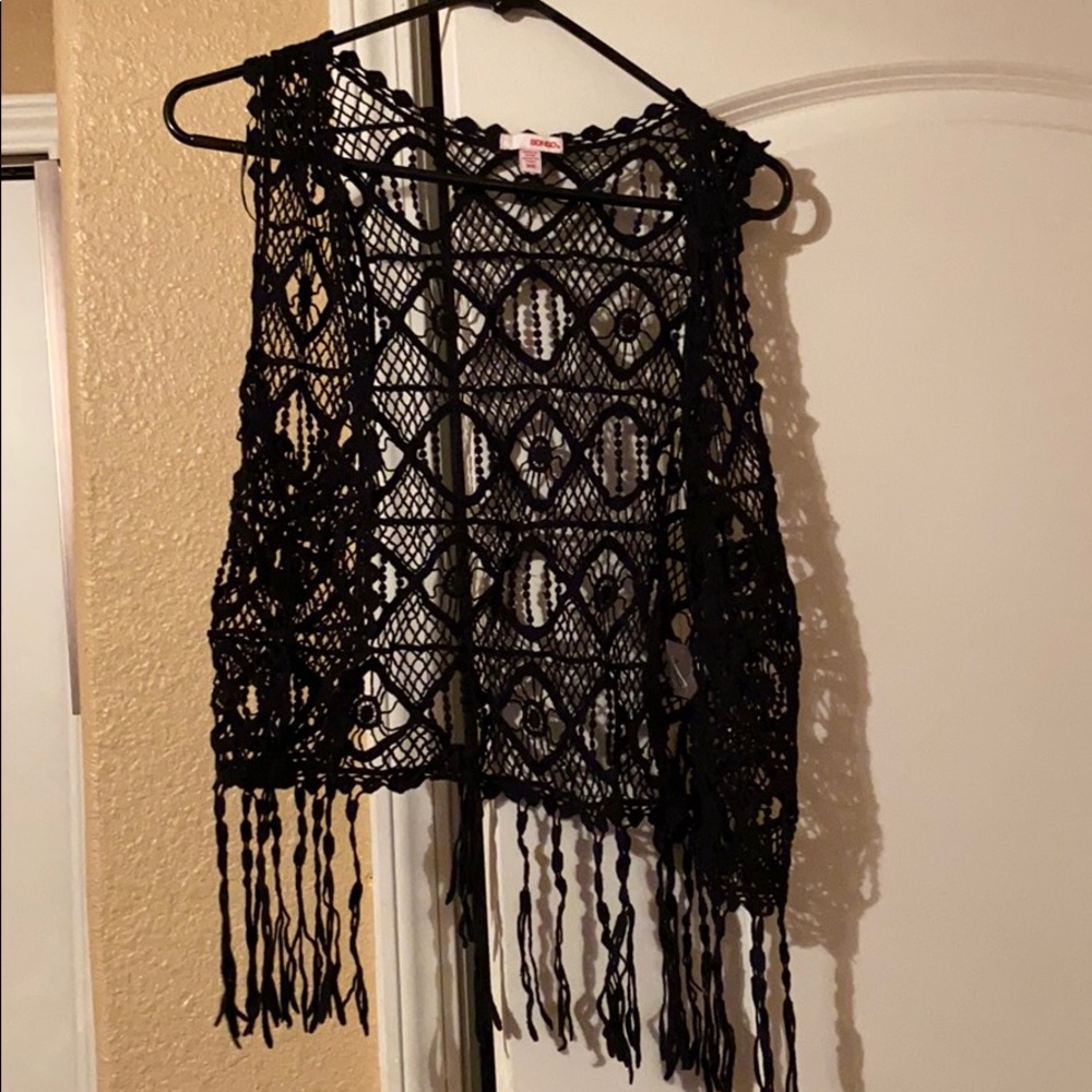 Black fringe cardigan